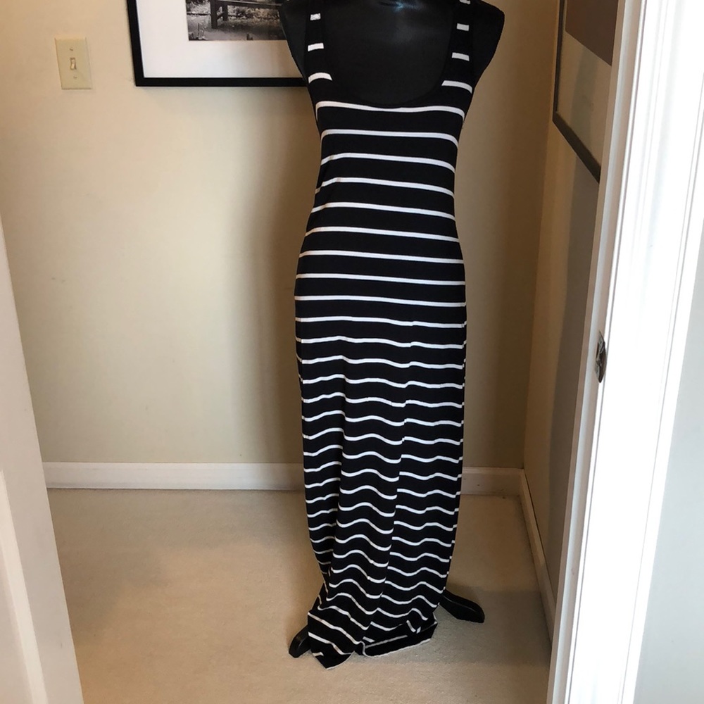 Black and White Stripe Maxi Dress